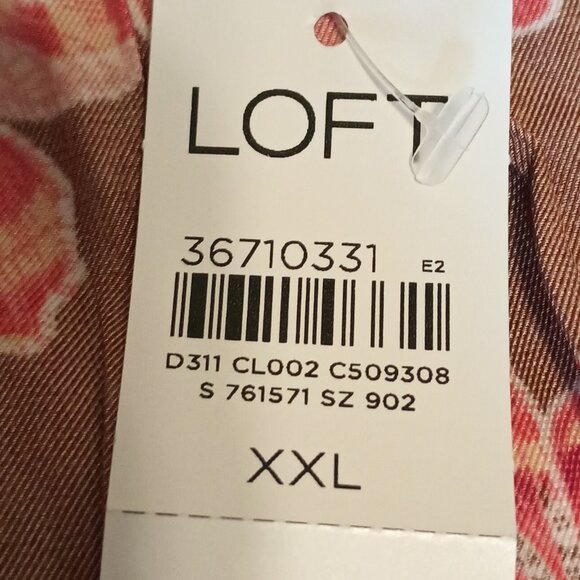Loft Size XXL Brown Floral Top (NWT) - Picture 4 of 10